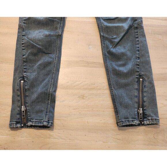 Free People Jeans Blue Denim Stretch Ankle Zip Slim Fit Women's Sz 29x28 EUC - Picture 5 of 12
